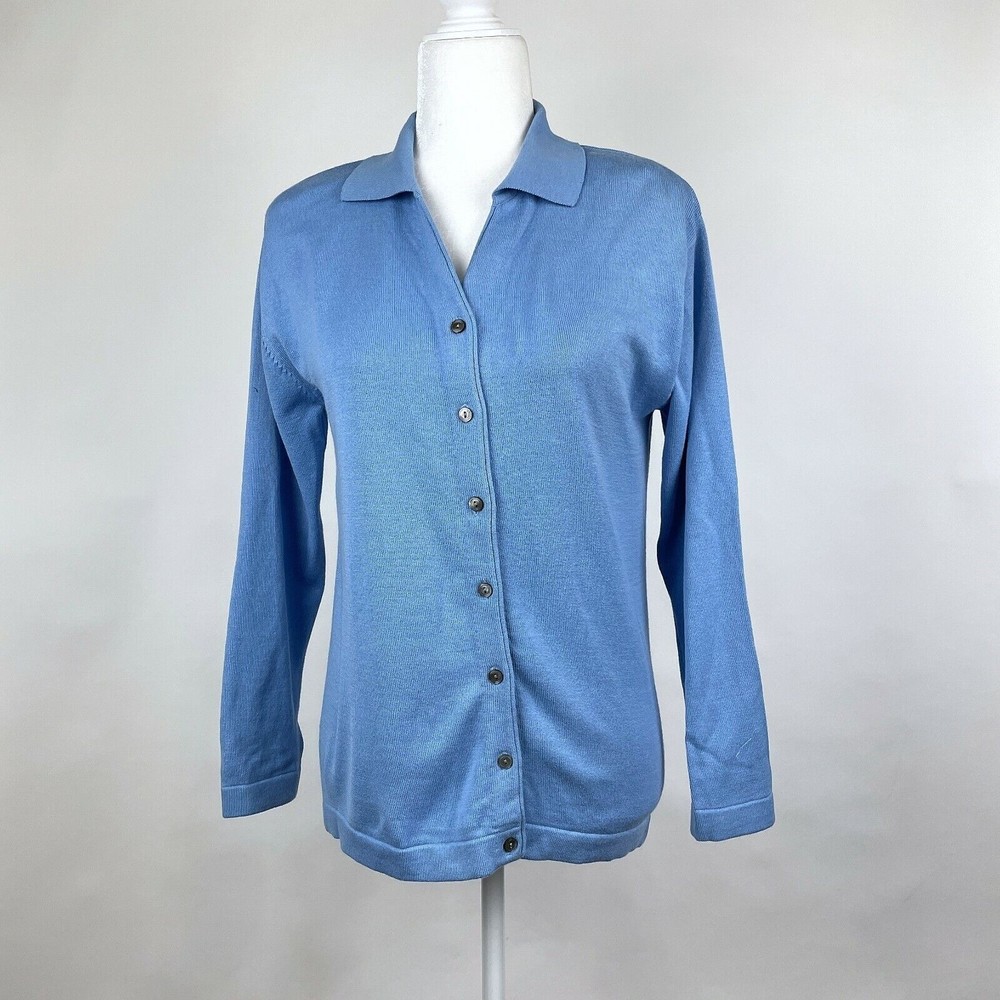 Preview International Women's Size S Blue Long Sleeve Button Down Collared Shirt